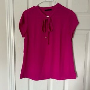 Pink blouse with tie front